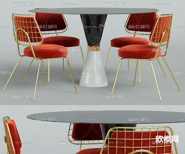 休闲桌椅 洽谈桌椅3d模型下载