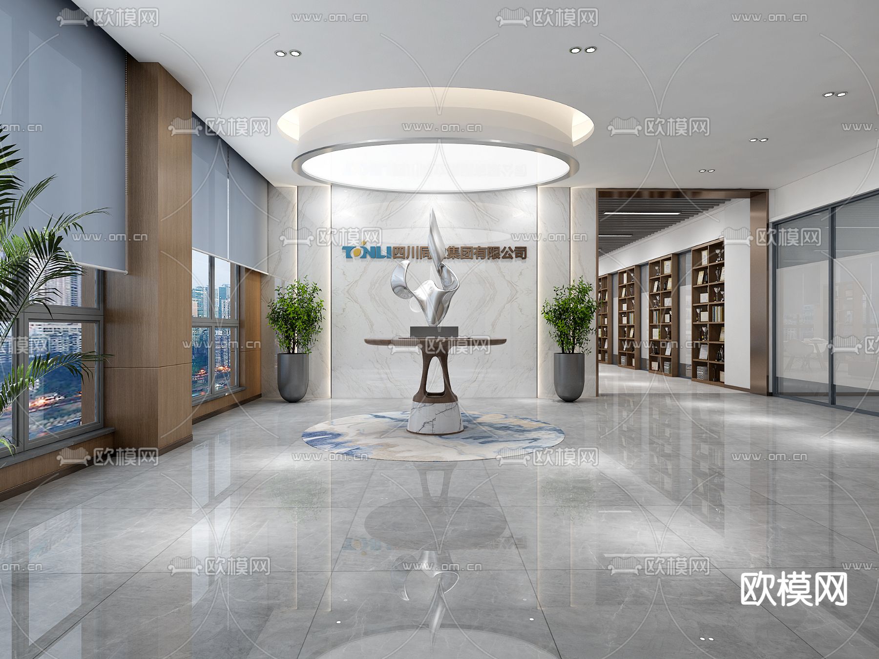 办公休息区 荣誉室3d模型下载（渲染图2）