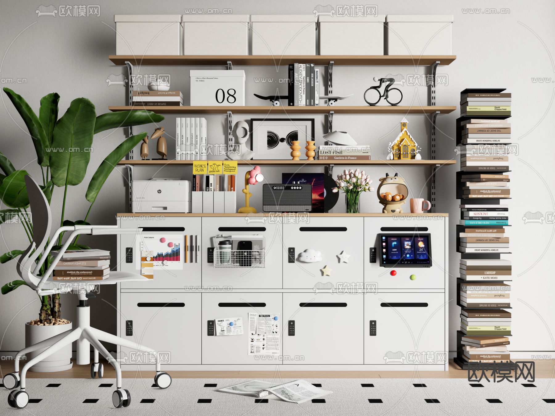 铁皮文件柜 装饰柜3d模型下载