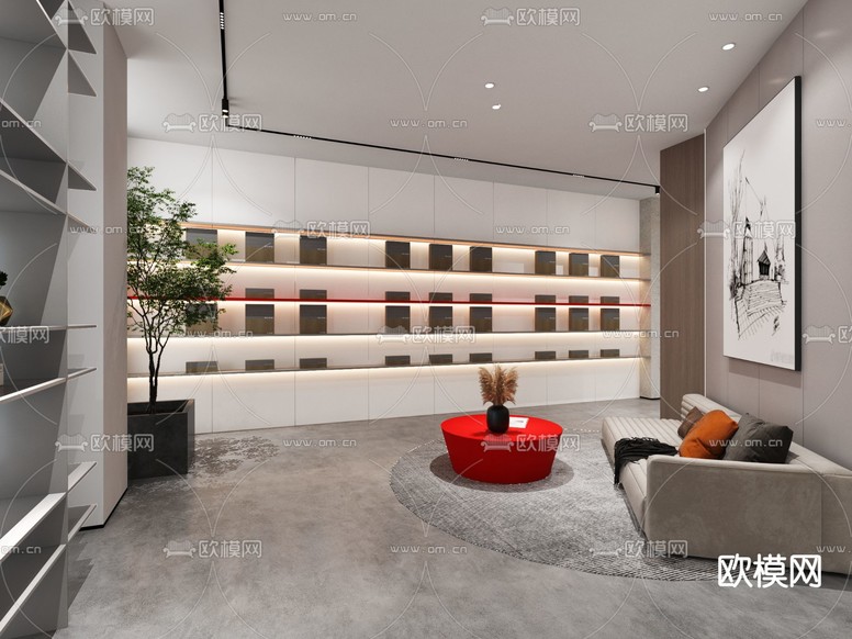 装饰公司门厅 展厅3d模型下载(渲染图2)