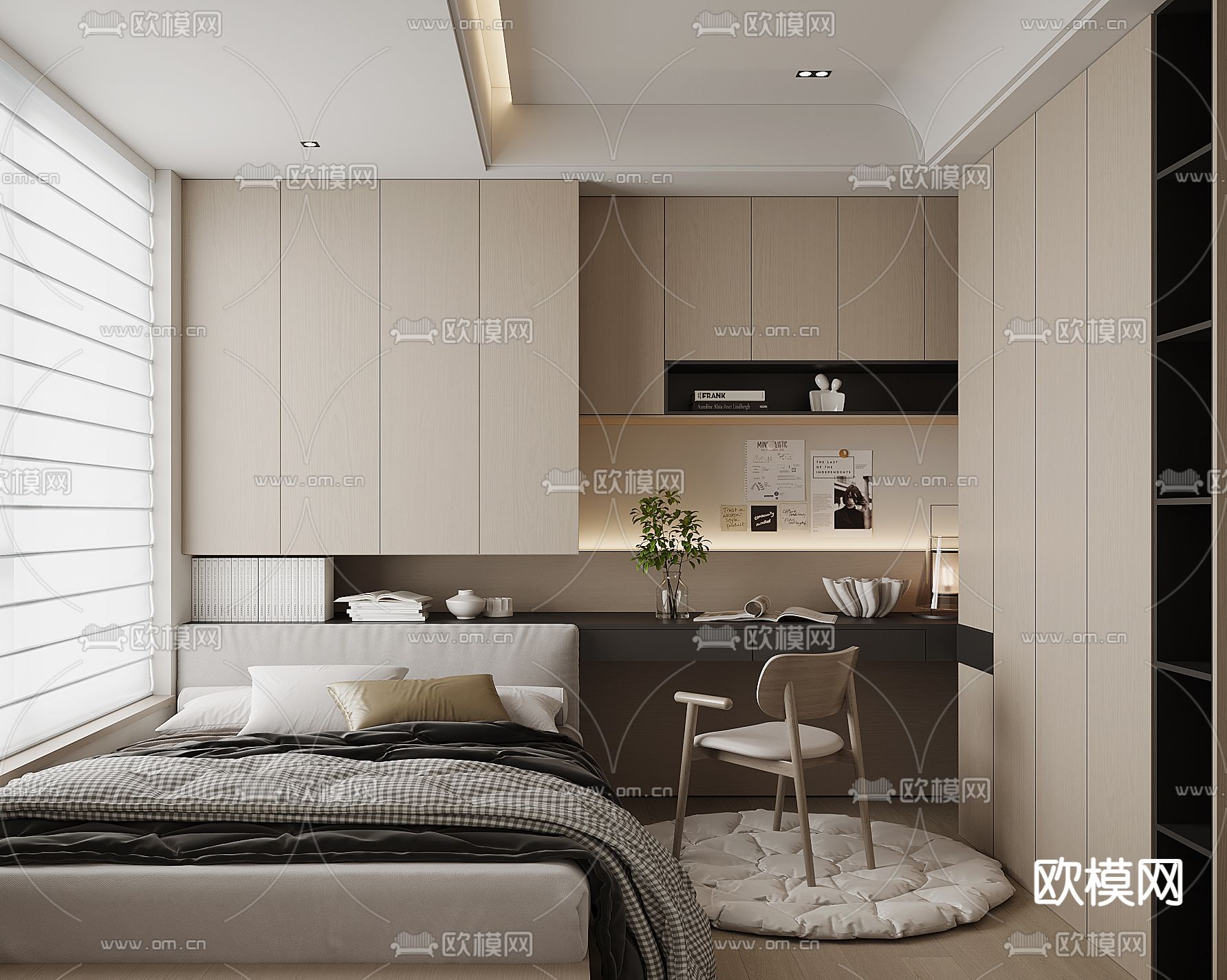 榻榻米卧室 次卧3d模型下载