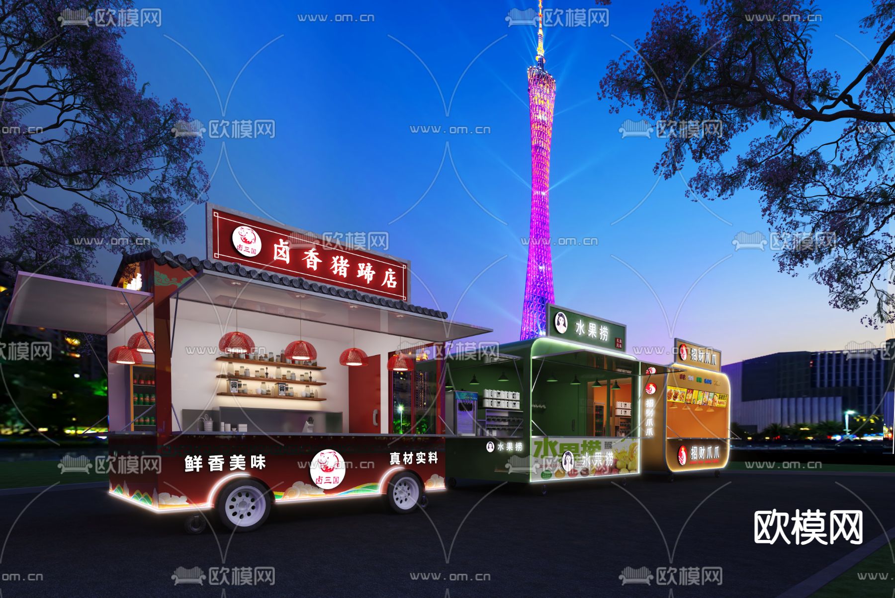 夜市餐车 集市摆摊3d模型下载