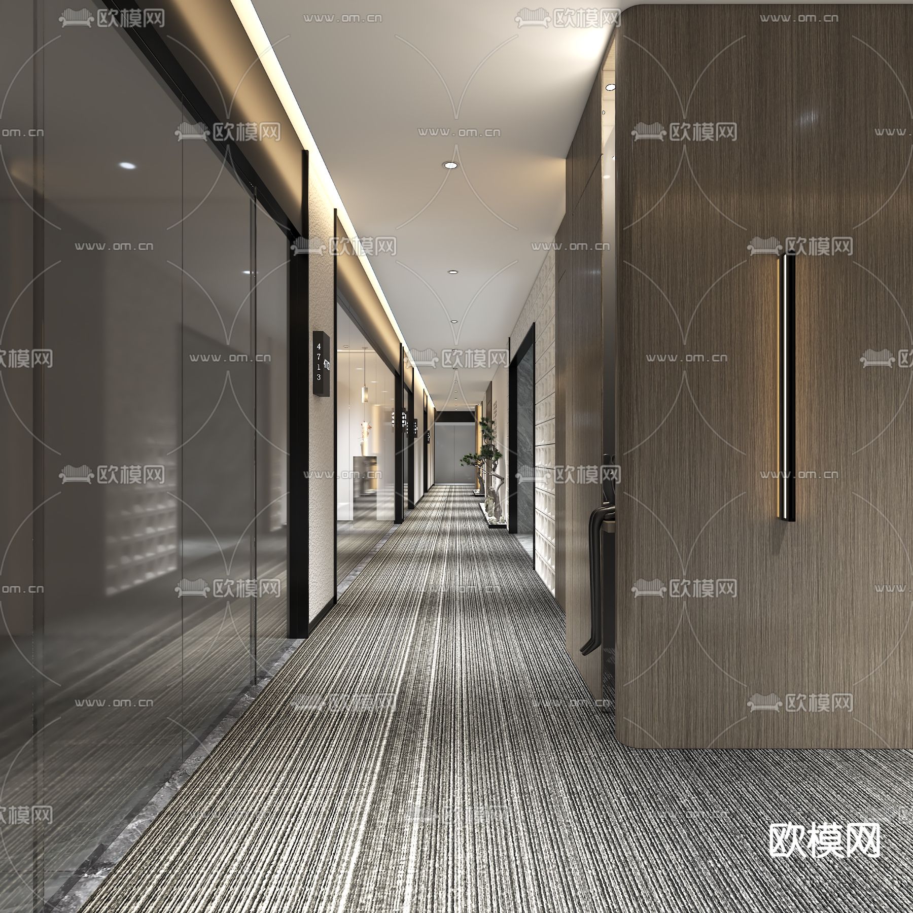 酒店过道 走廊3d模型下载（渲染图4）