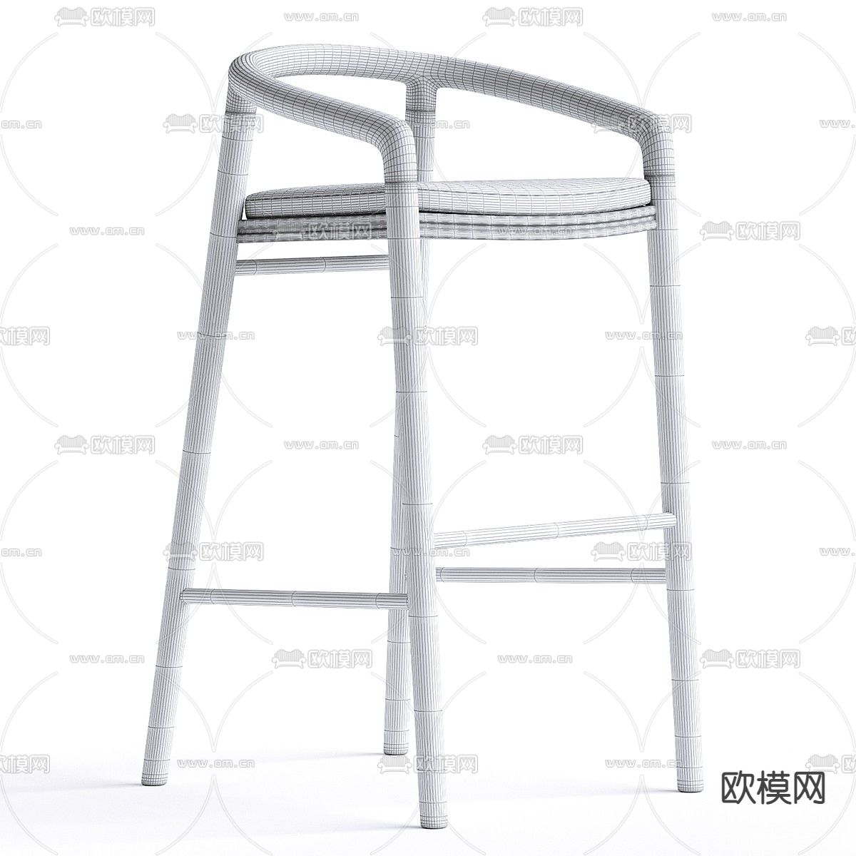 Manutti 吧椅 吧凳 高脚凳3d模型下载（渲染图3）