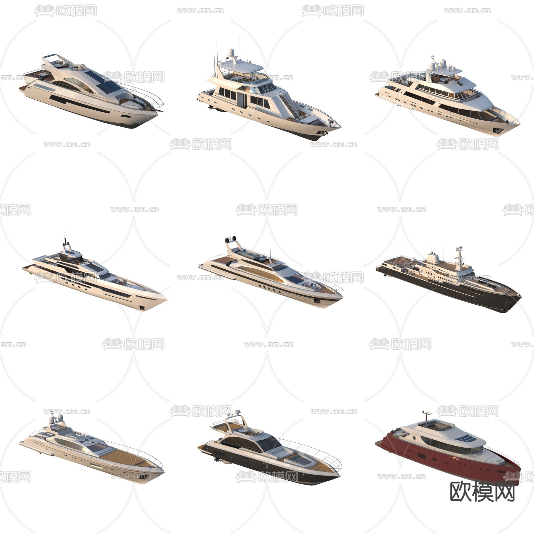 游艇快艇 邮轮 船3d模型下载