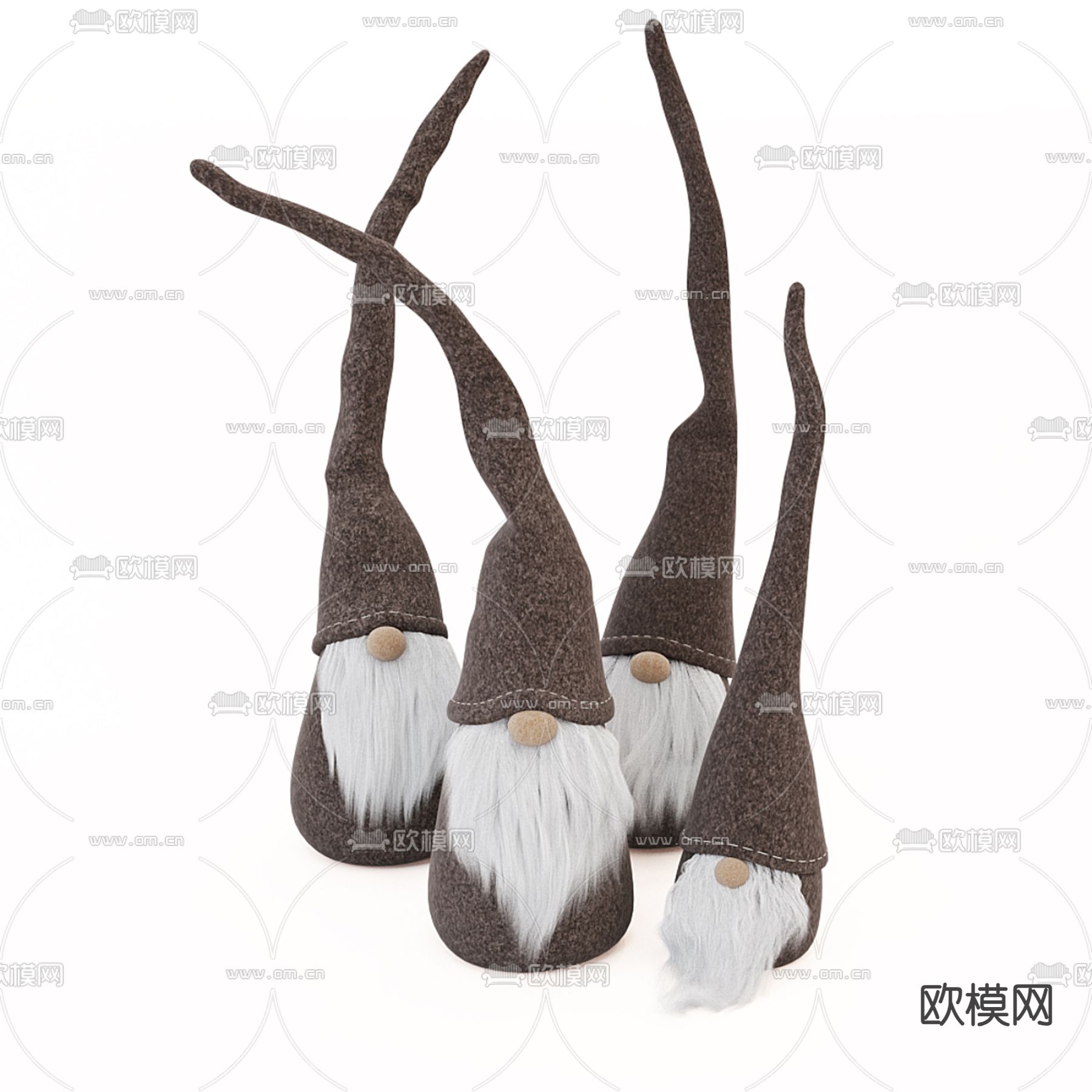 圣诞老人玩偶 卡通布偶3d模型下载