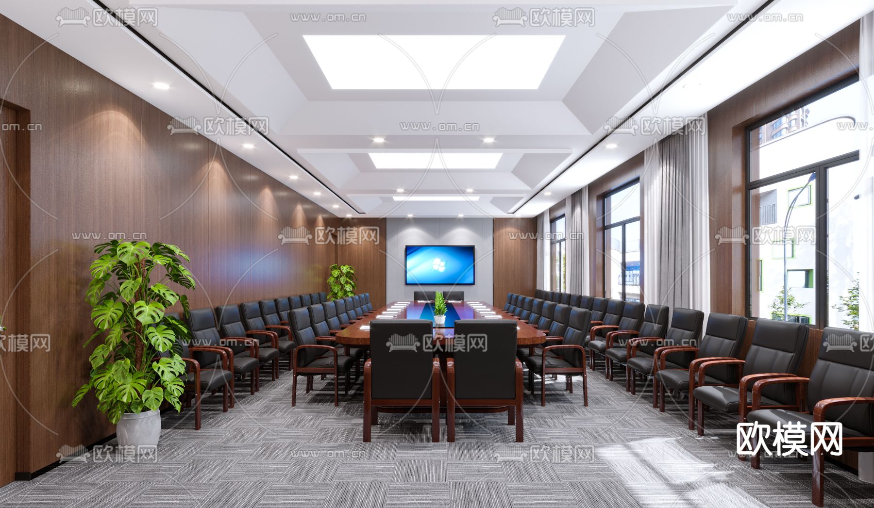 会议厅 会议室3d模型下载（渲染图3）