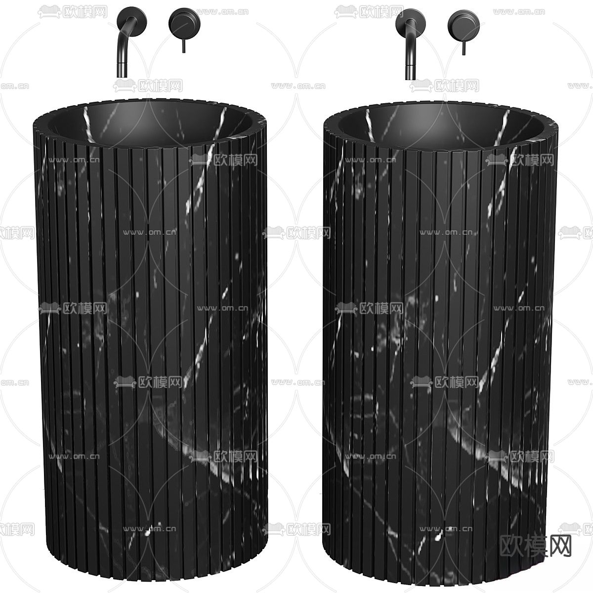 立柱台盆 洗手盆3d模型下载（渲染图1）
