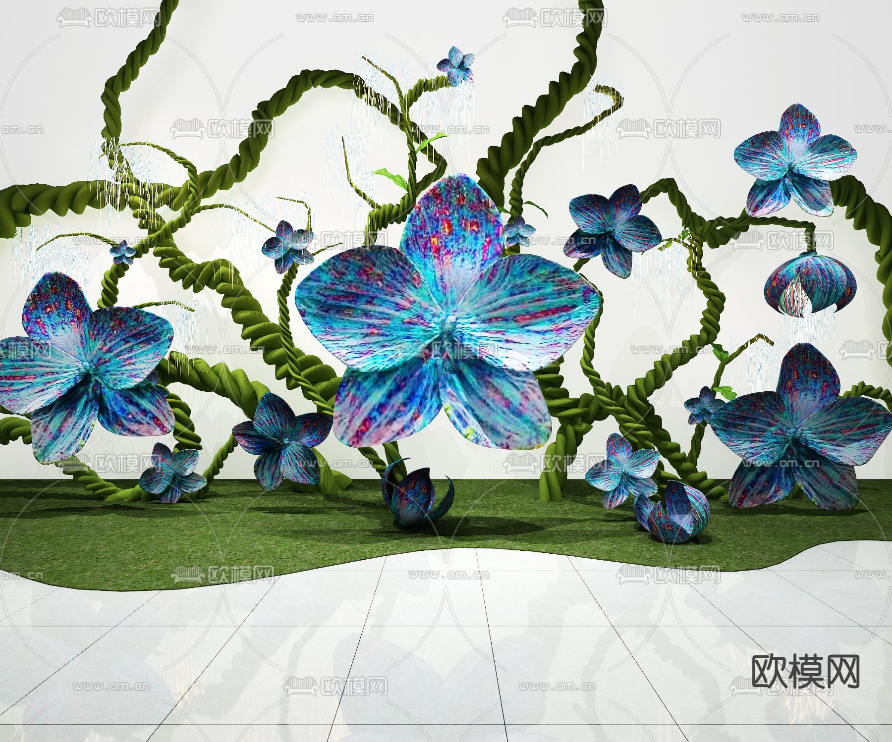 藤曼 花朵装置3d模型下载