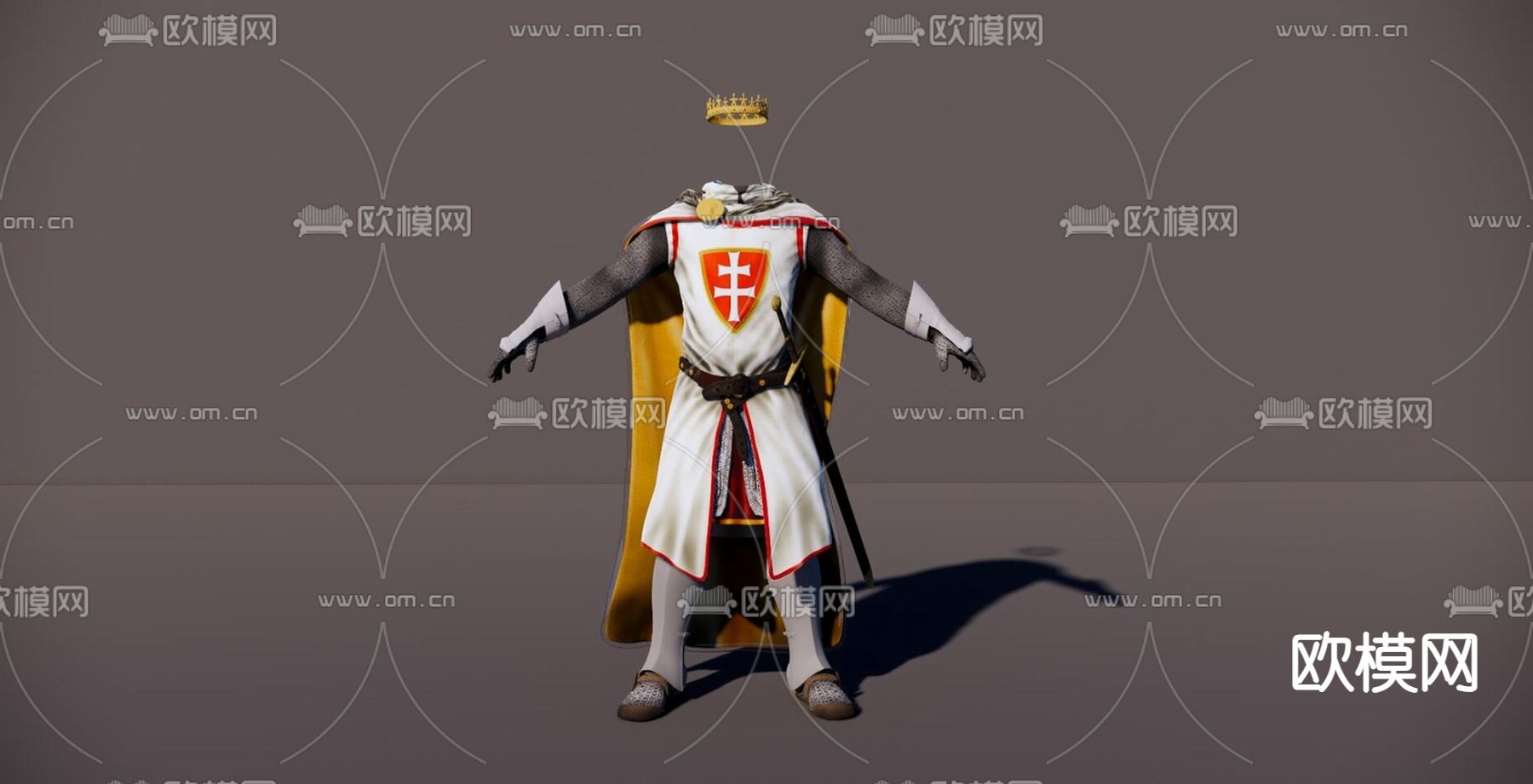 游戏人物服装su模型下载（渲染图4）