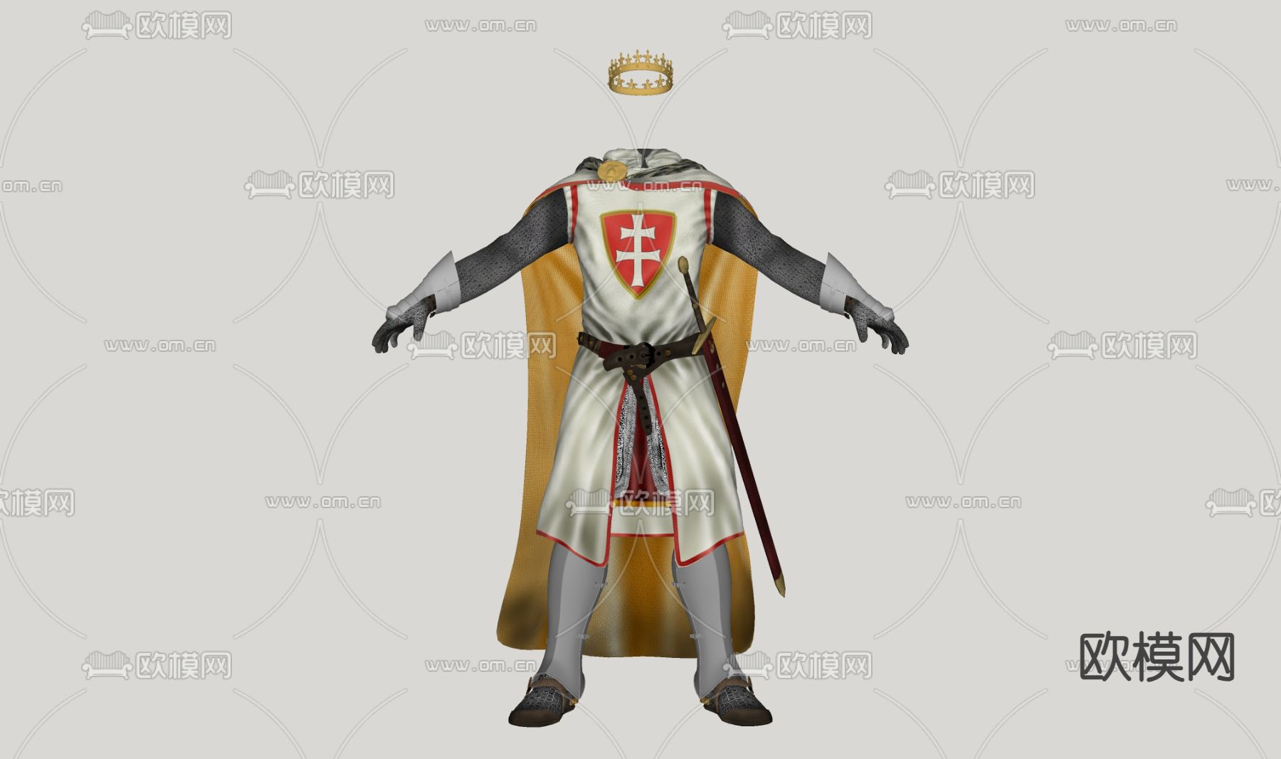 游戏人物服装su模型下载（渲染图1）