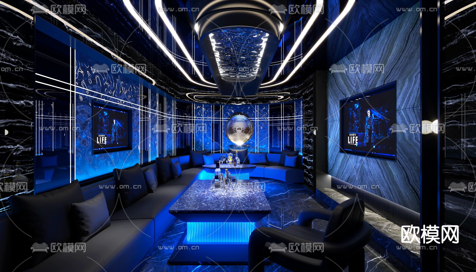 现代KTV包厢3d模型下载