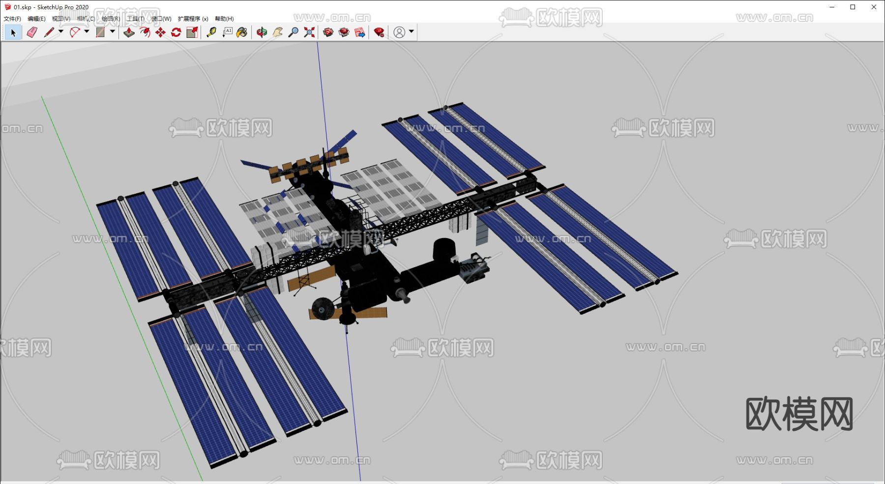 通信卫星 探测卫星 探测器su模型下载（渲染图1）