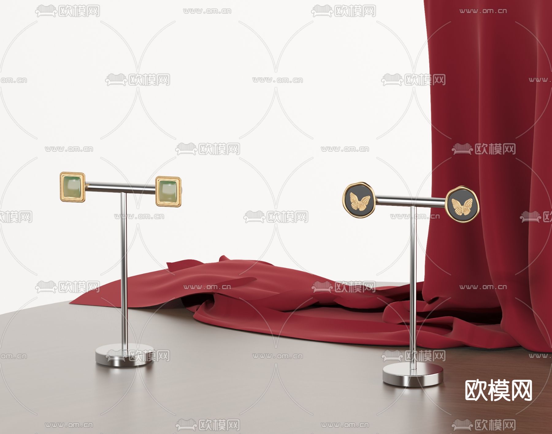 时尚耳钉 耳环 首饰3d模型下载