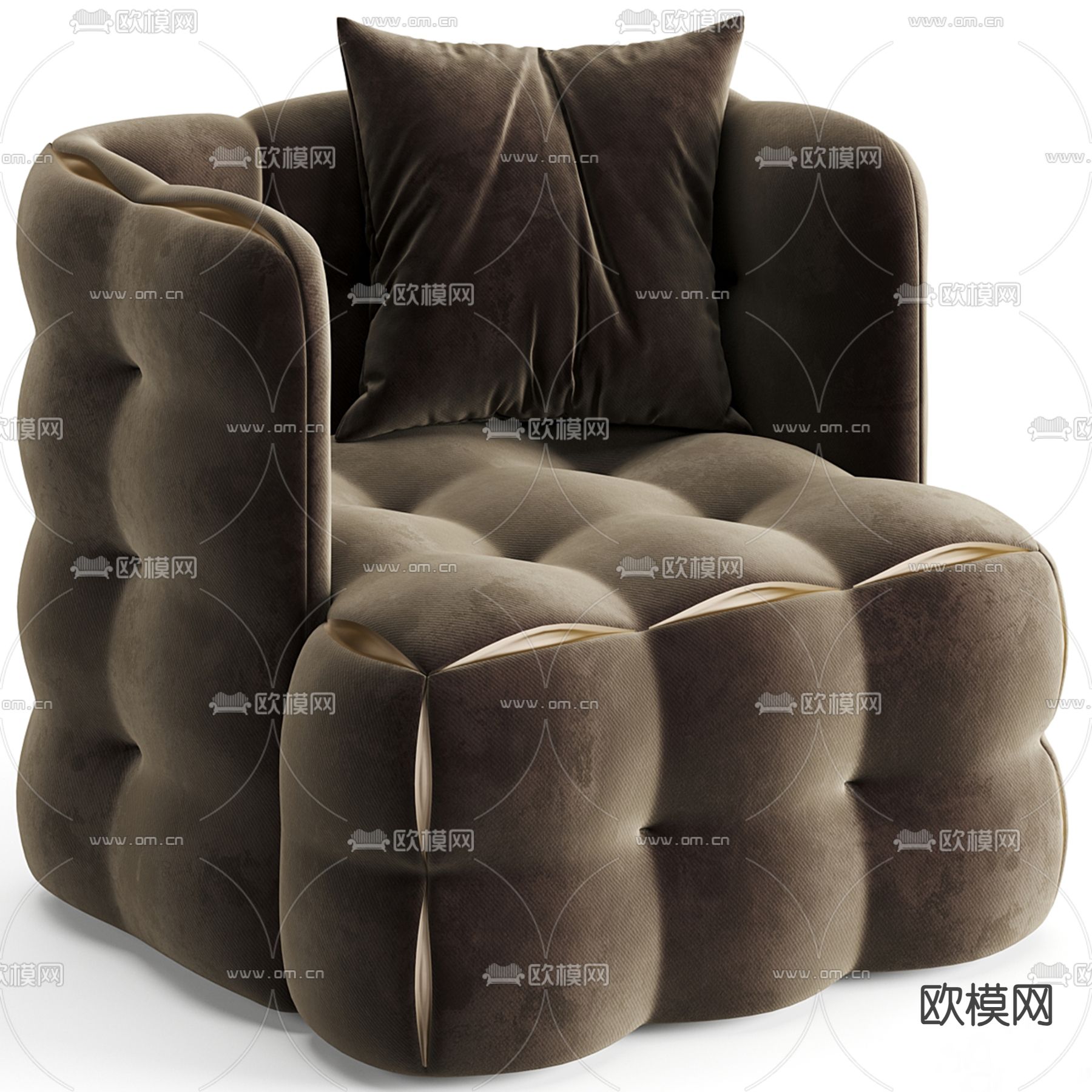 FENDI 单人沙发su模型下载（渲染图4）