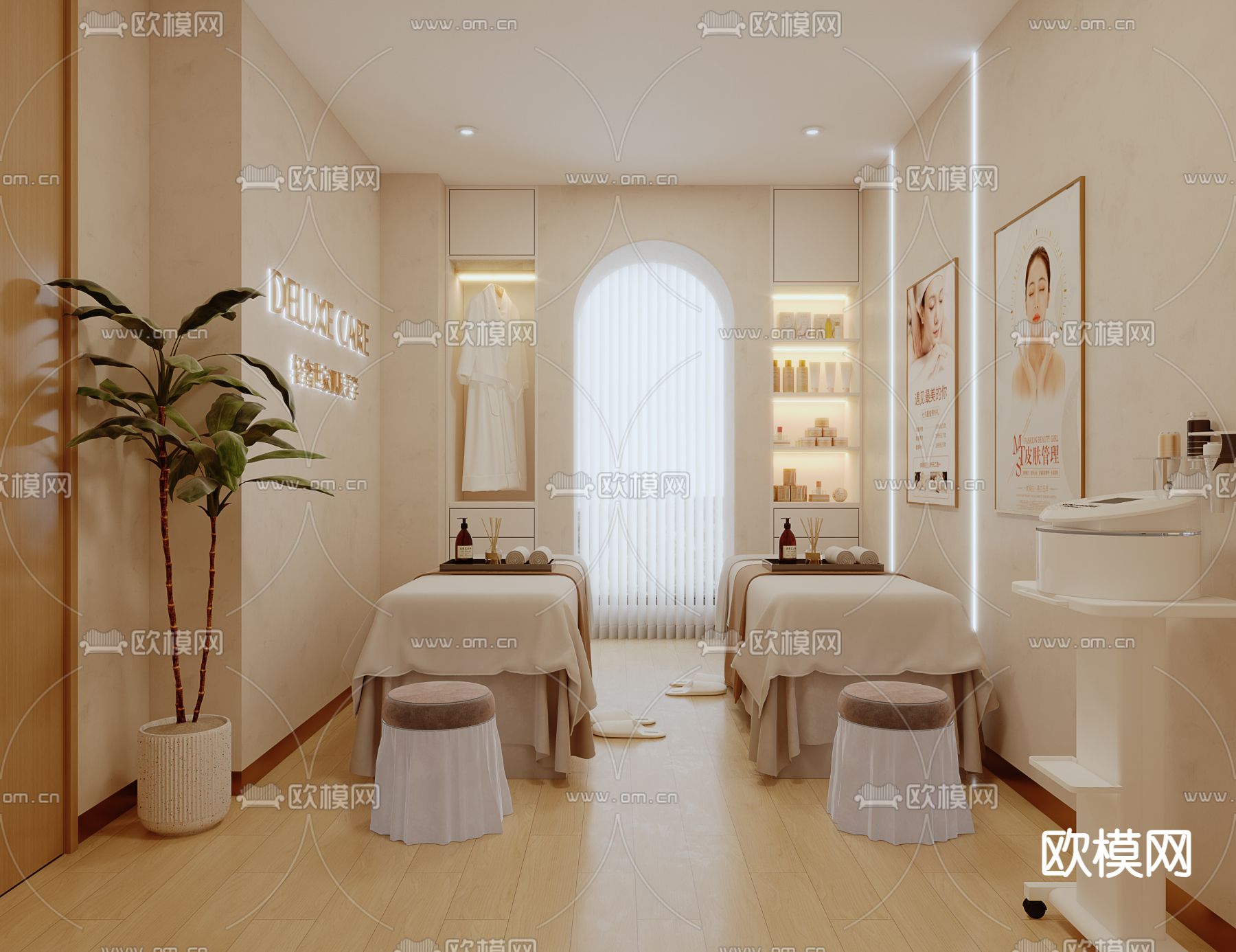 现代美容院 SPA护理房3d模型下载