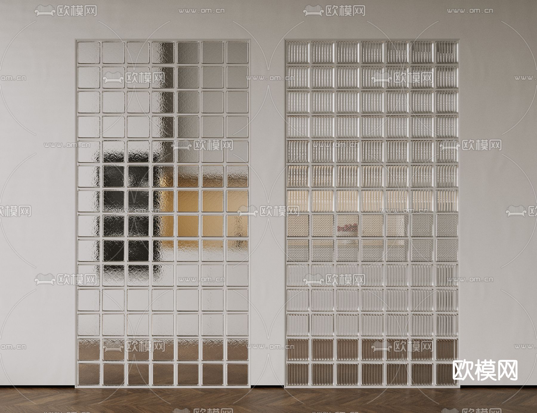 玻璃砖隔断3d模型下载