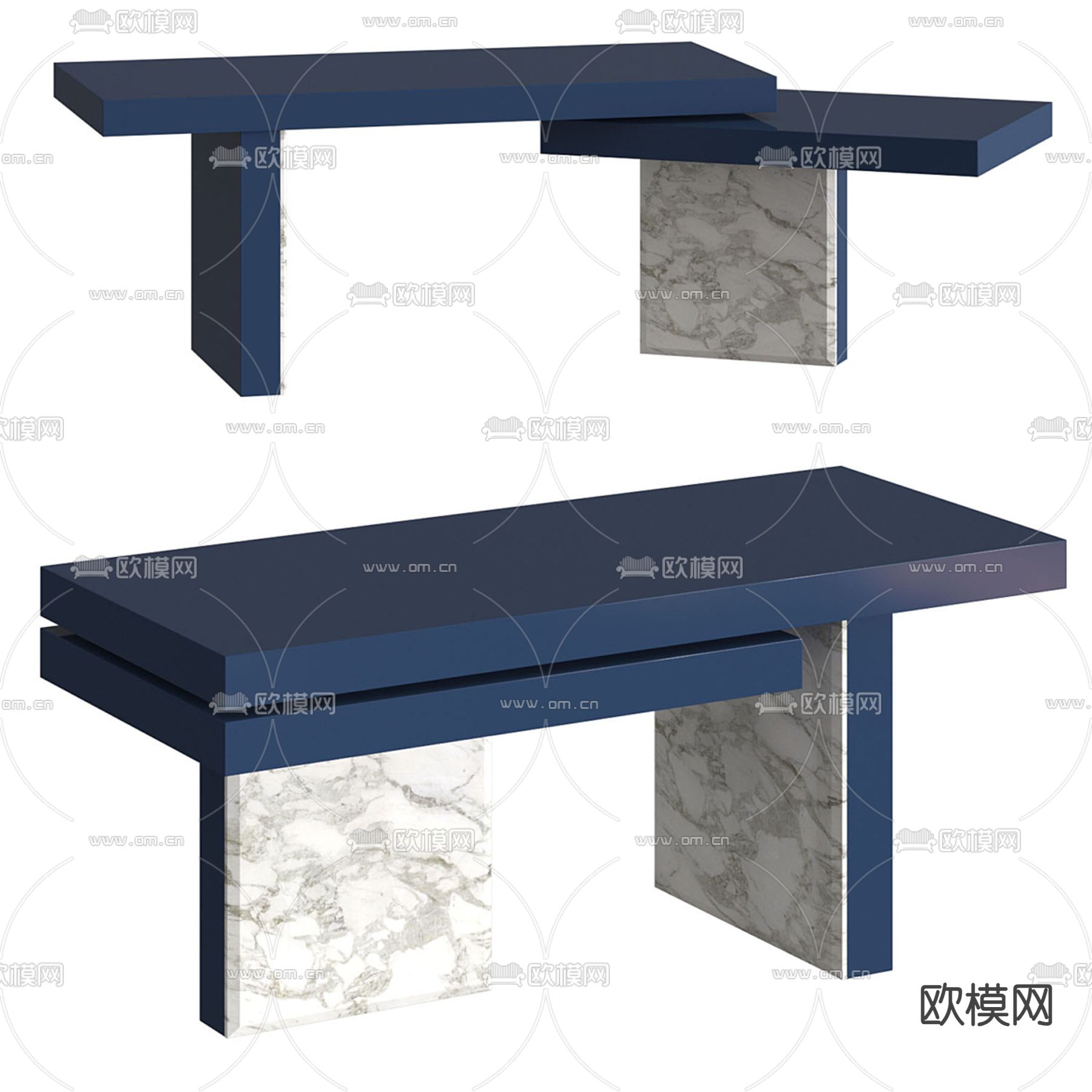 Flexform 端景台 条案3d模型下载