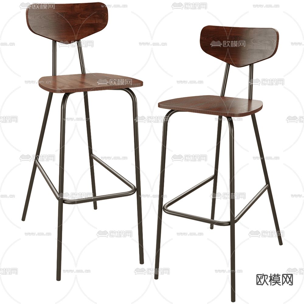 BentWood 吧椅 吧凳3d模型下载