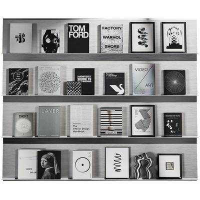  书籍 书本 杂志 挂墙式书柜su模型 