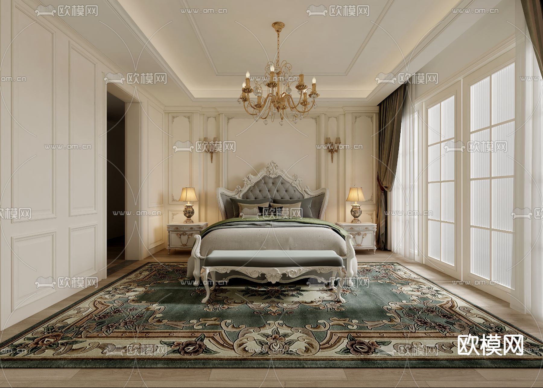 欧式卧室 主卧3d模型下载