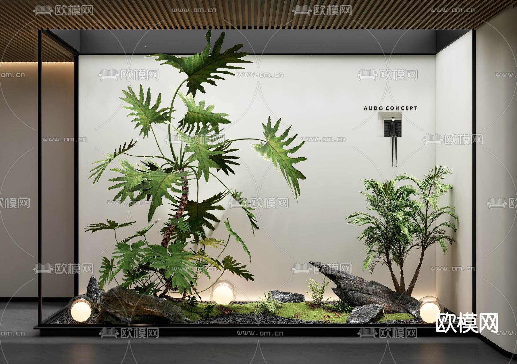 室内小品 植物造景 庭院小品su模型下载（渲染图1）