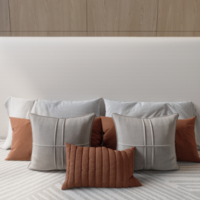  枕头 抱枕 床品su模型 