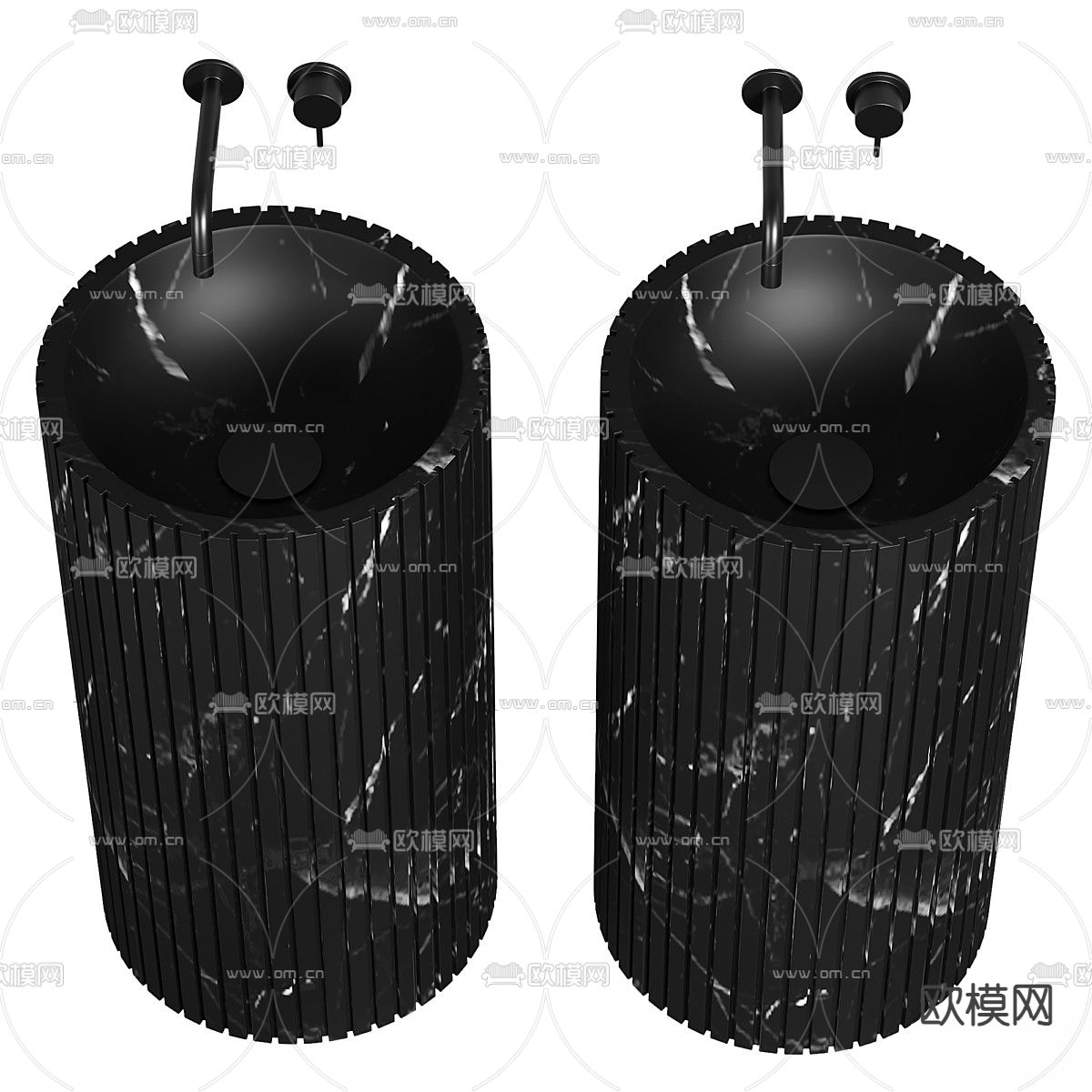 立柱台盆 洗手盆3d模型下载（渲染图2）