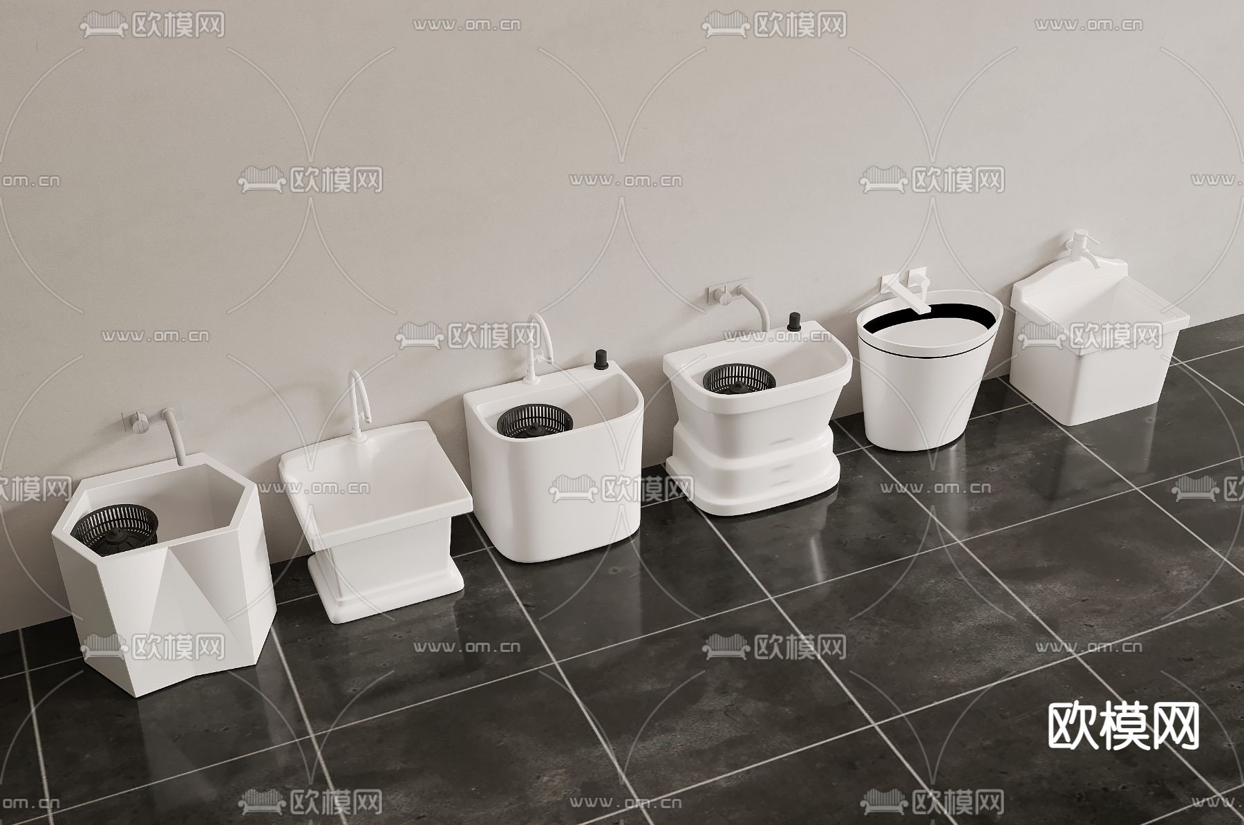 拖把池 拖布池 墩布池su模型下载（渲染图2）