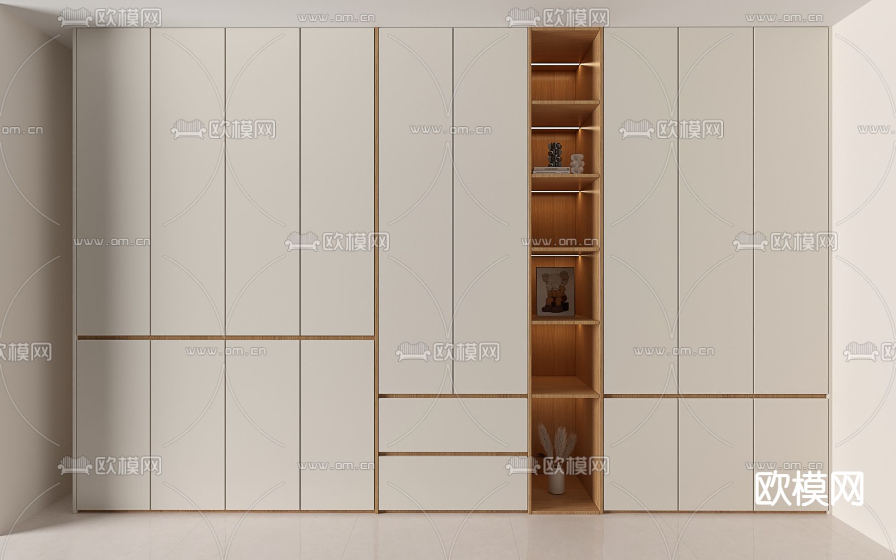 现代衣柜3d模型下载