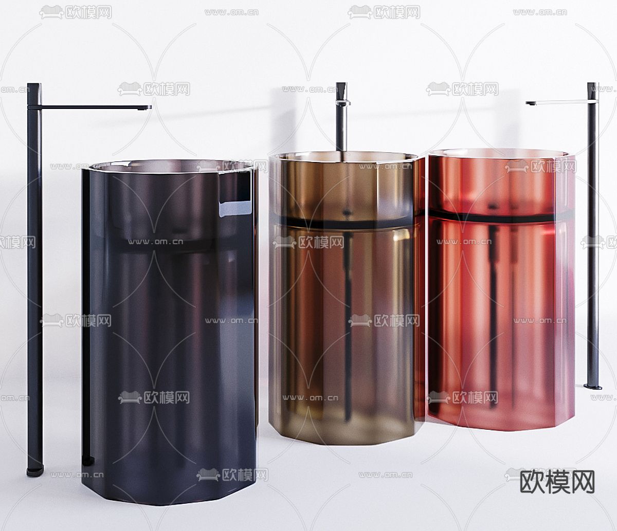 柱式台盆 立式台盆3d模型下载