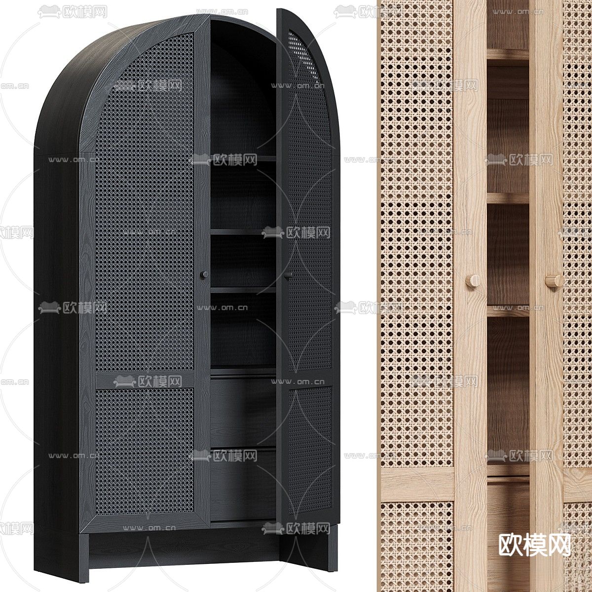 Urban Outfitters 藤编衣柜 衣橱3d模型下载（渲染图2）