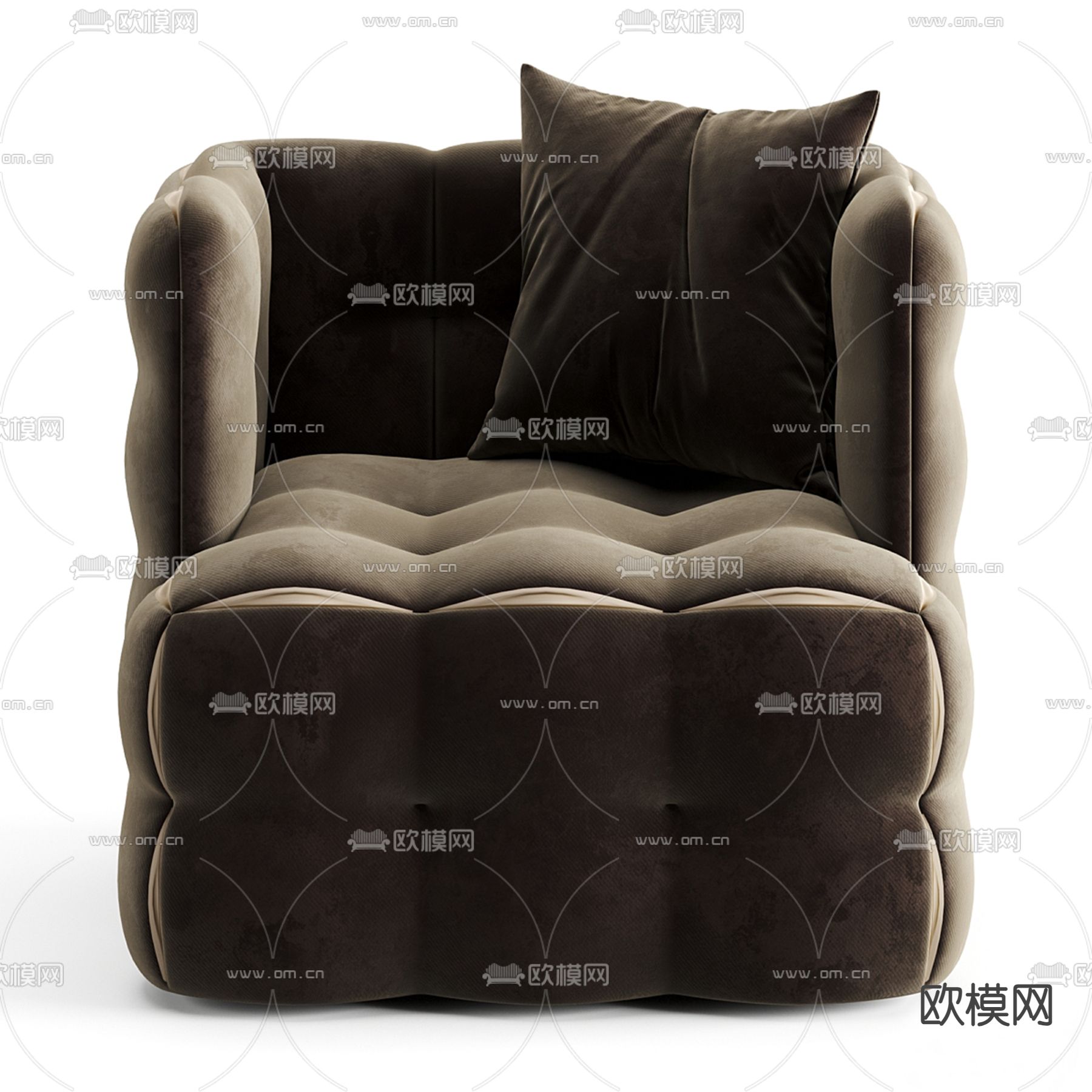 FENDI 单人沙发su模型下载（渲染图3）