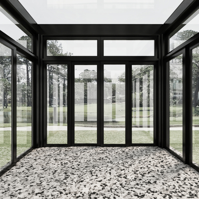  现代阳光房 玻璃房su模型 