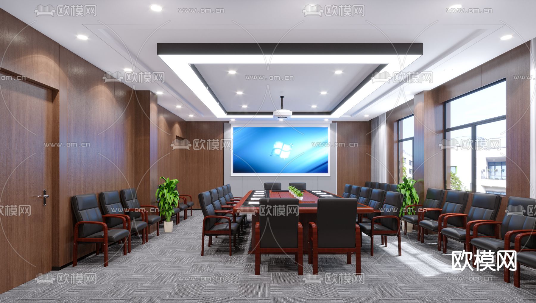 会议厅 会议室3d模型下载（渲染图2）