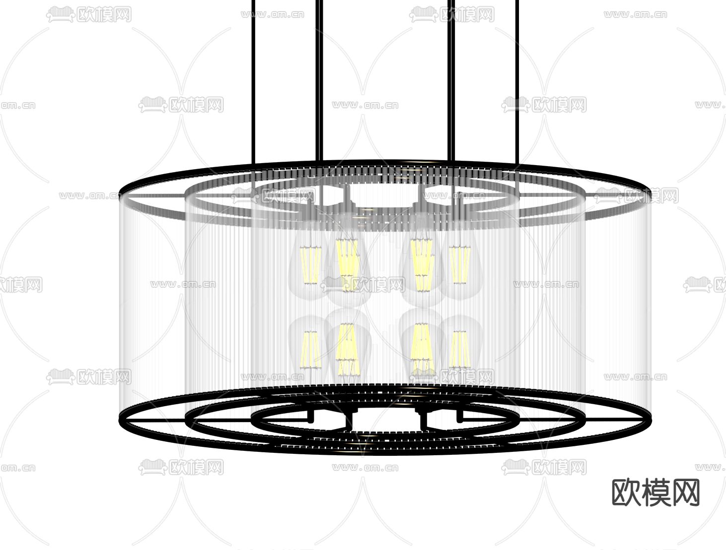 现代吊灯 圆吊灯 大堂吊灯su模型下载（渲染图1）