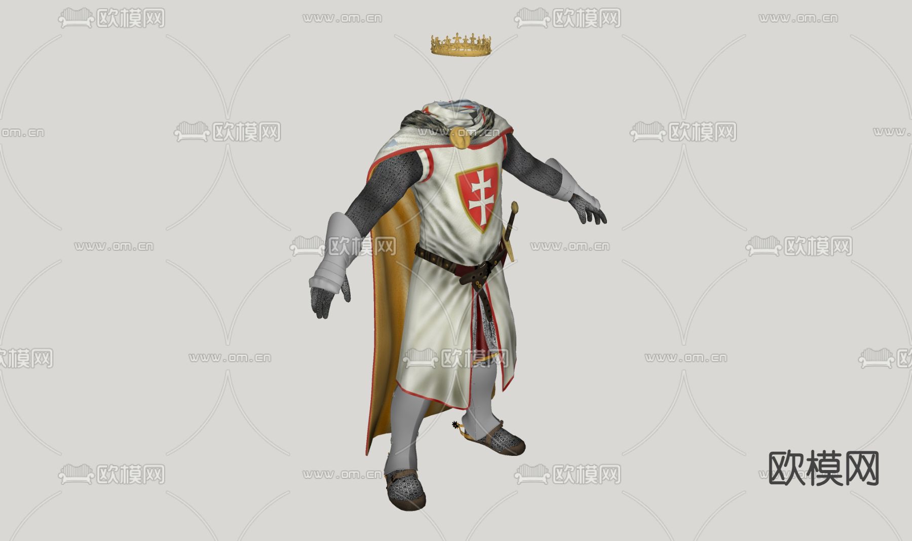 游戏人物服装su模型下载（渲染图2）