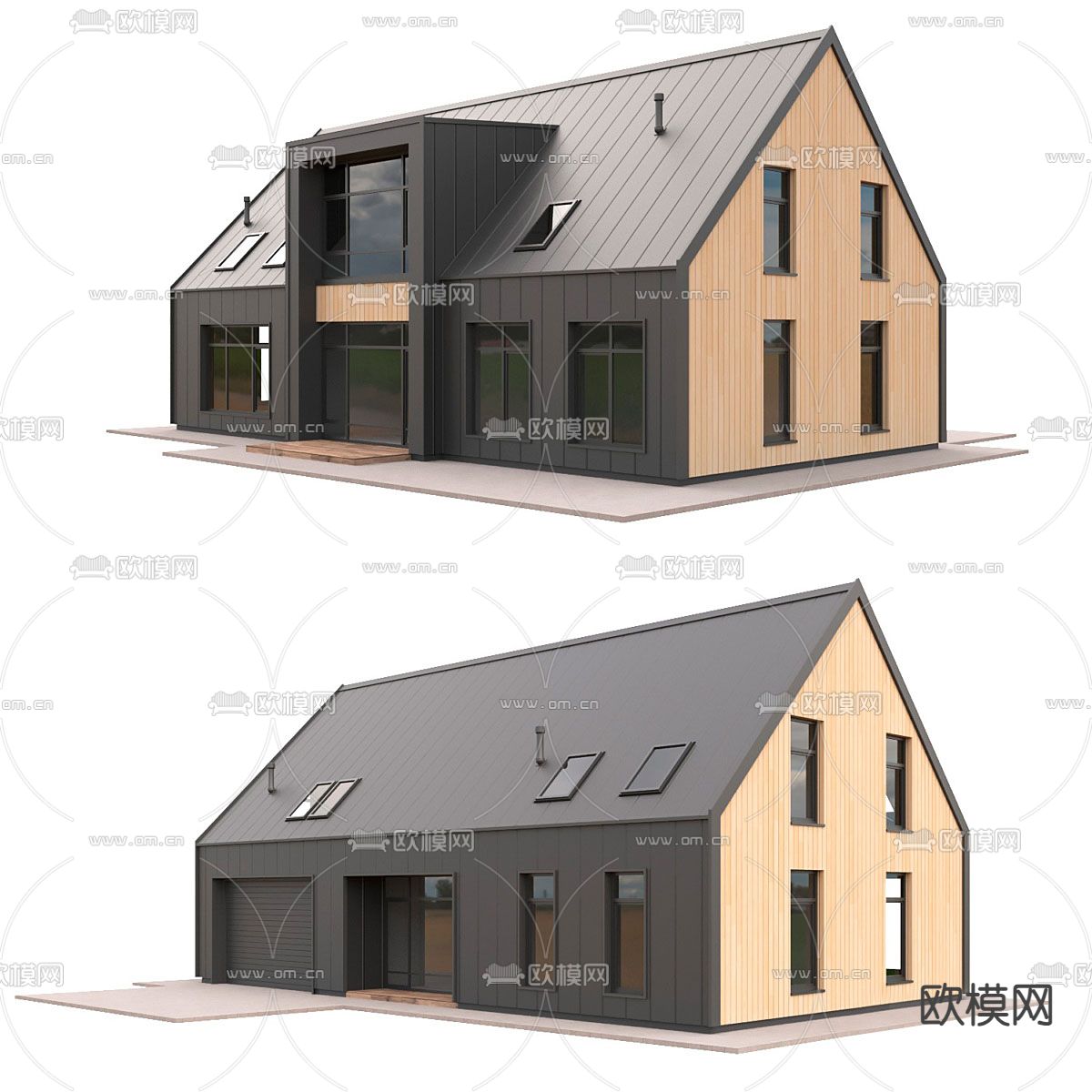 现代木屋 别墅外观3d模型下载