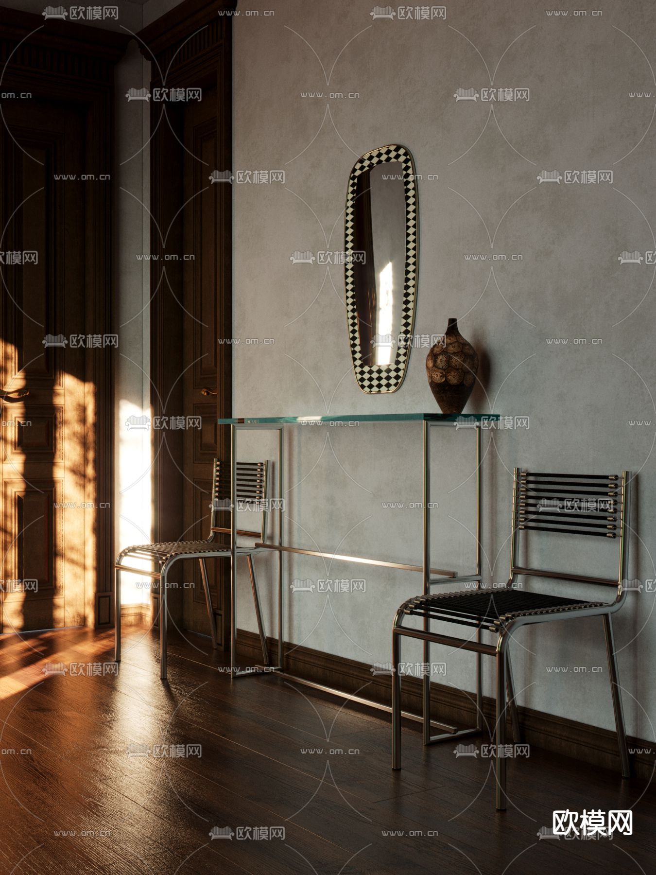 shadow chair 椅子 单椅 边几3d模型下载（渲染图1）