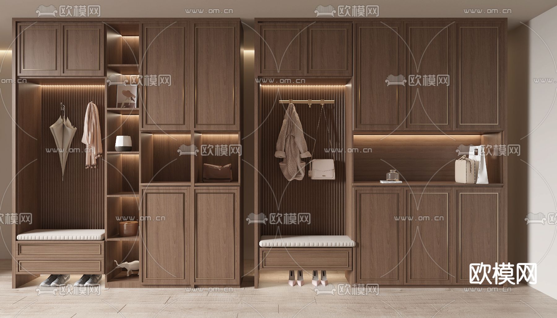 新中式鞋柜3d模型下载