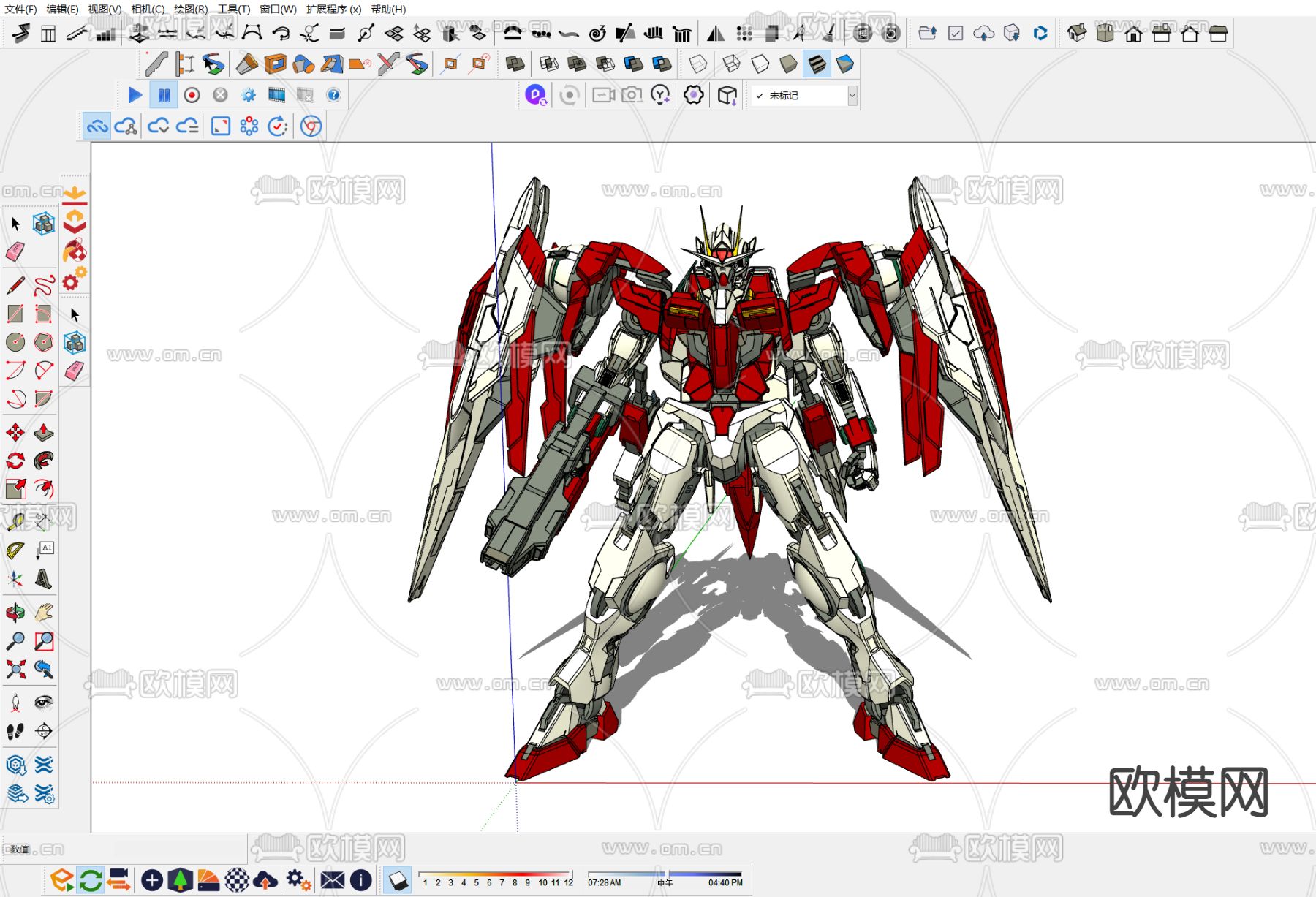 高达机器人玩具su模型下载（渲染图1）