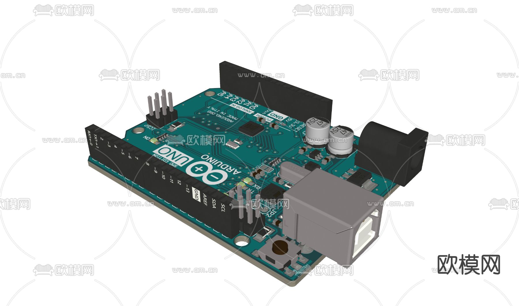 电路板 电路元件 电脑零件su模型下载（渲染图1）