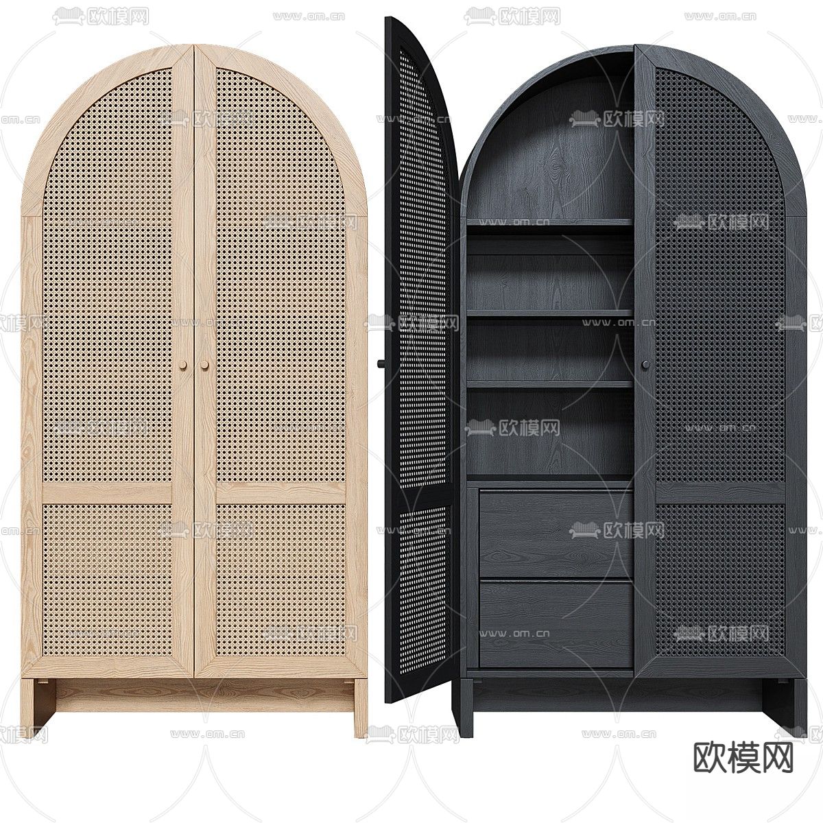 Urban Outfitters 藤编衣柜 衣橱3d模型下载（渲染图5）