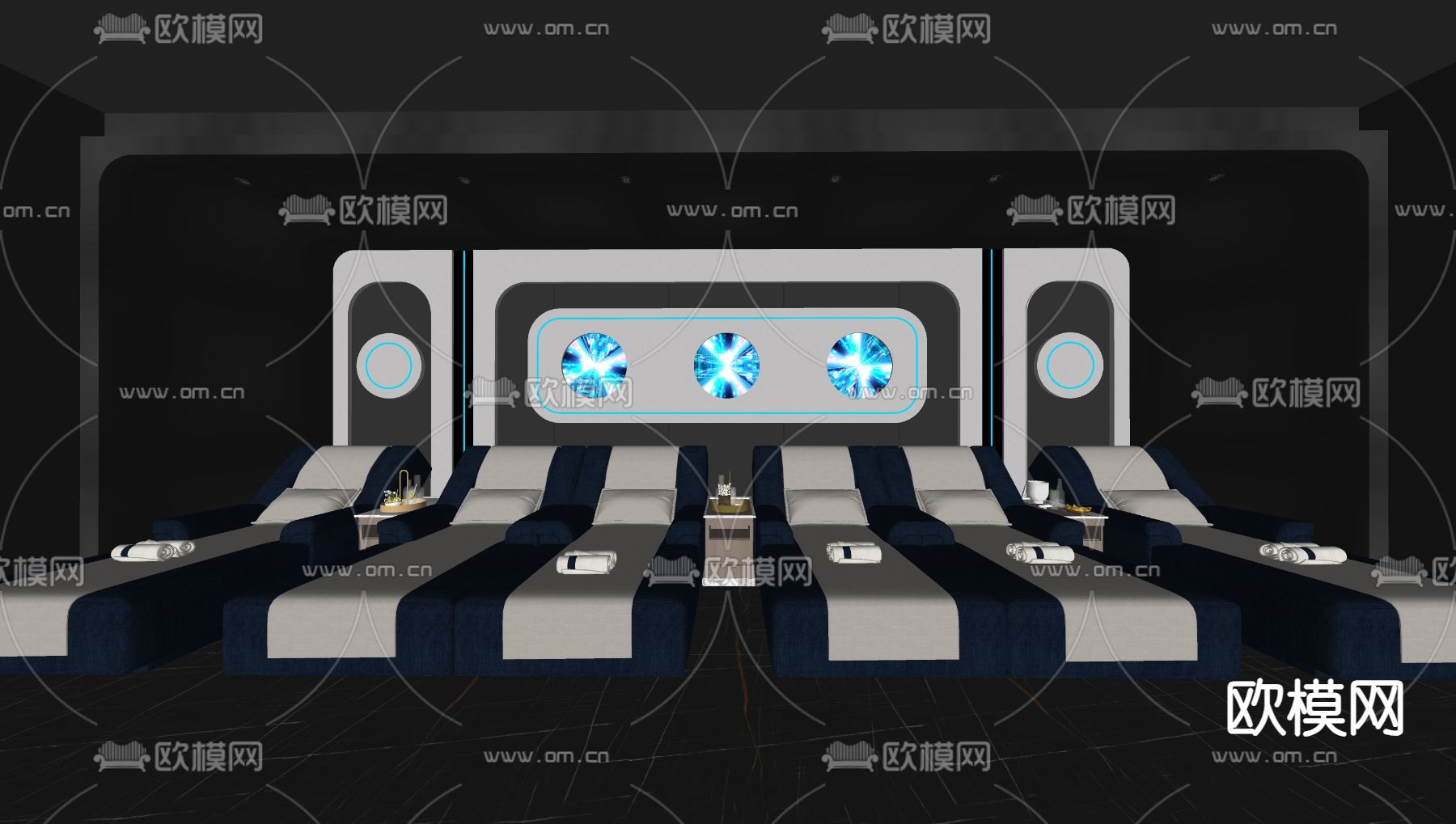 现代足浴房su模型下载（渲染图1）