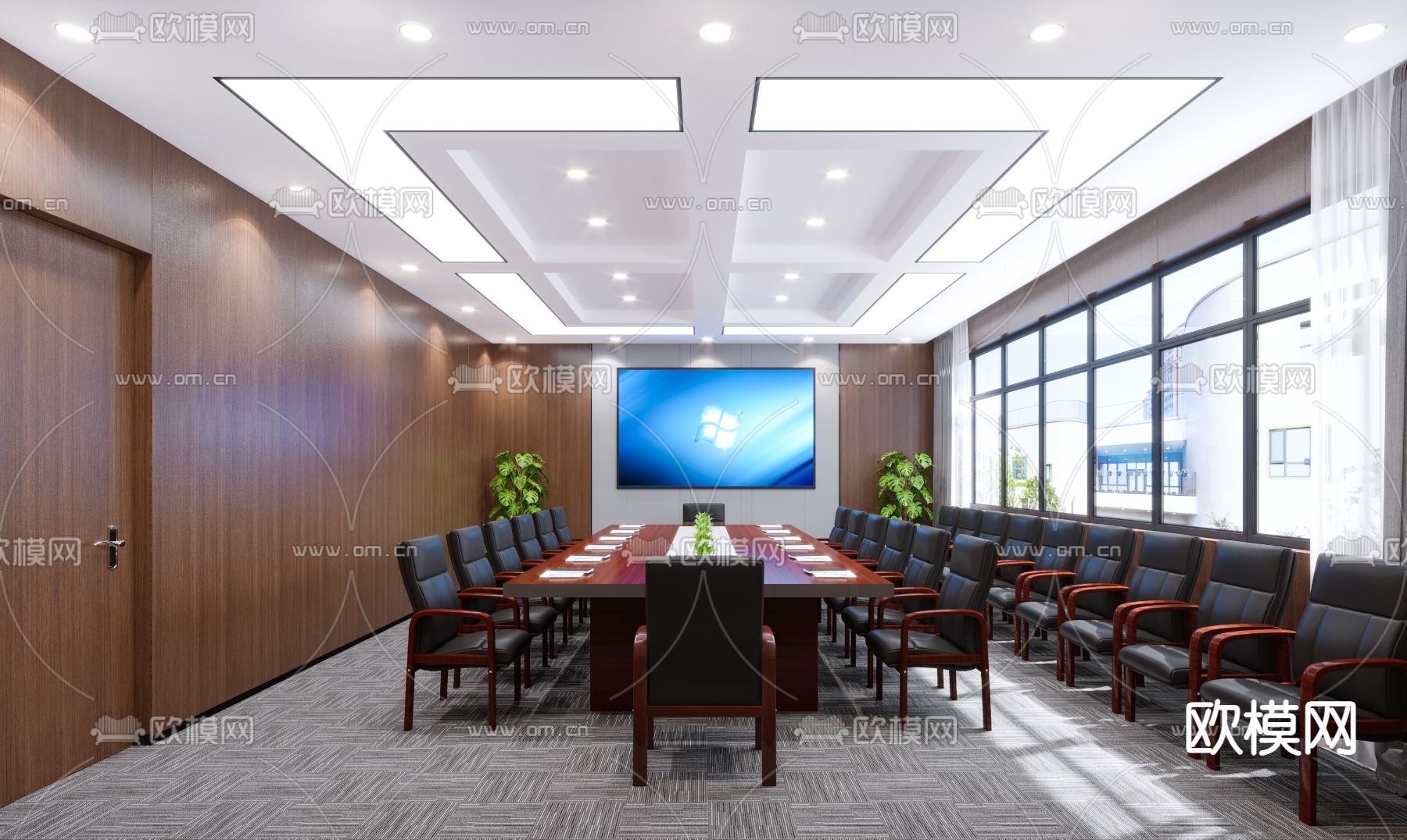 会议厅 会议室3d模型下载（渲染图1）