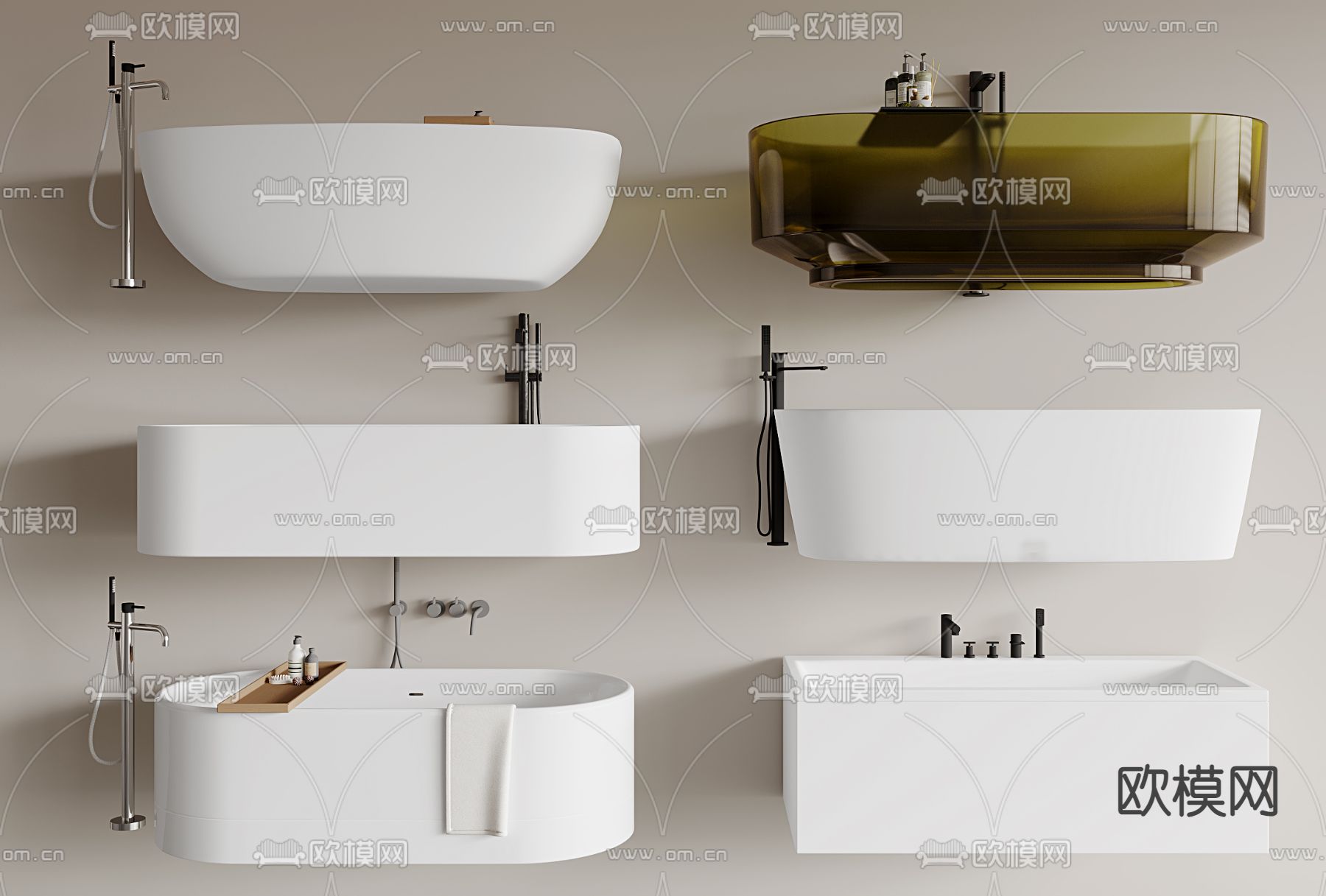 现代浴缸 浴盆3d模型下载