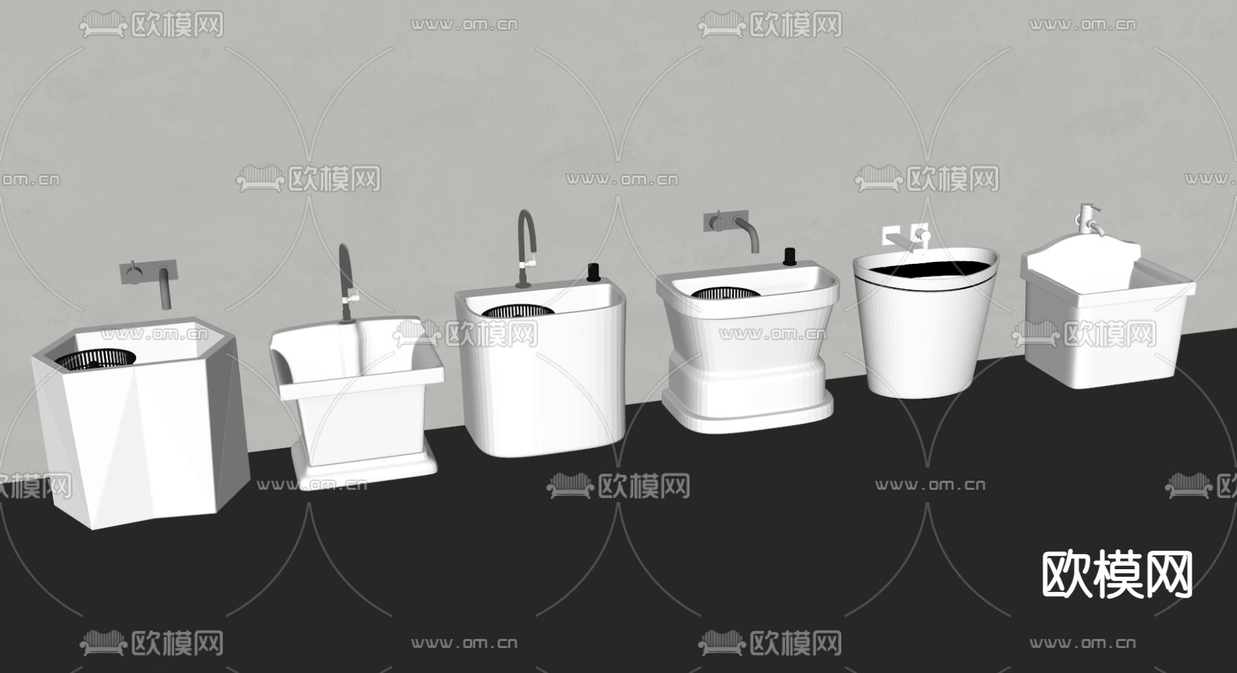 拖把池 拖布池 墩布池su模型下载（渲染图1）