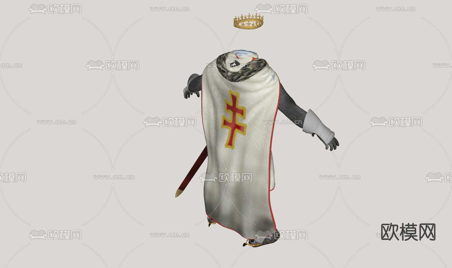 游戏人物服装su模型下载（渲染图3）