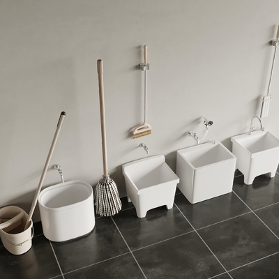  拖把 拖布槽 拖把池su模型 