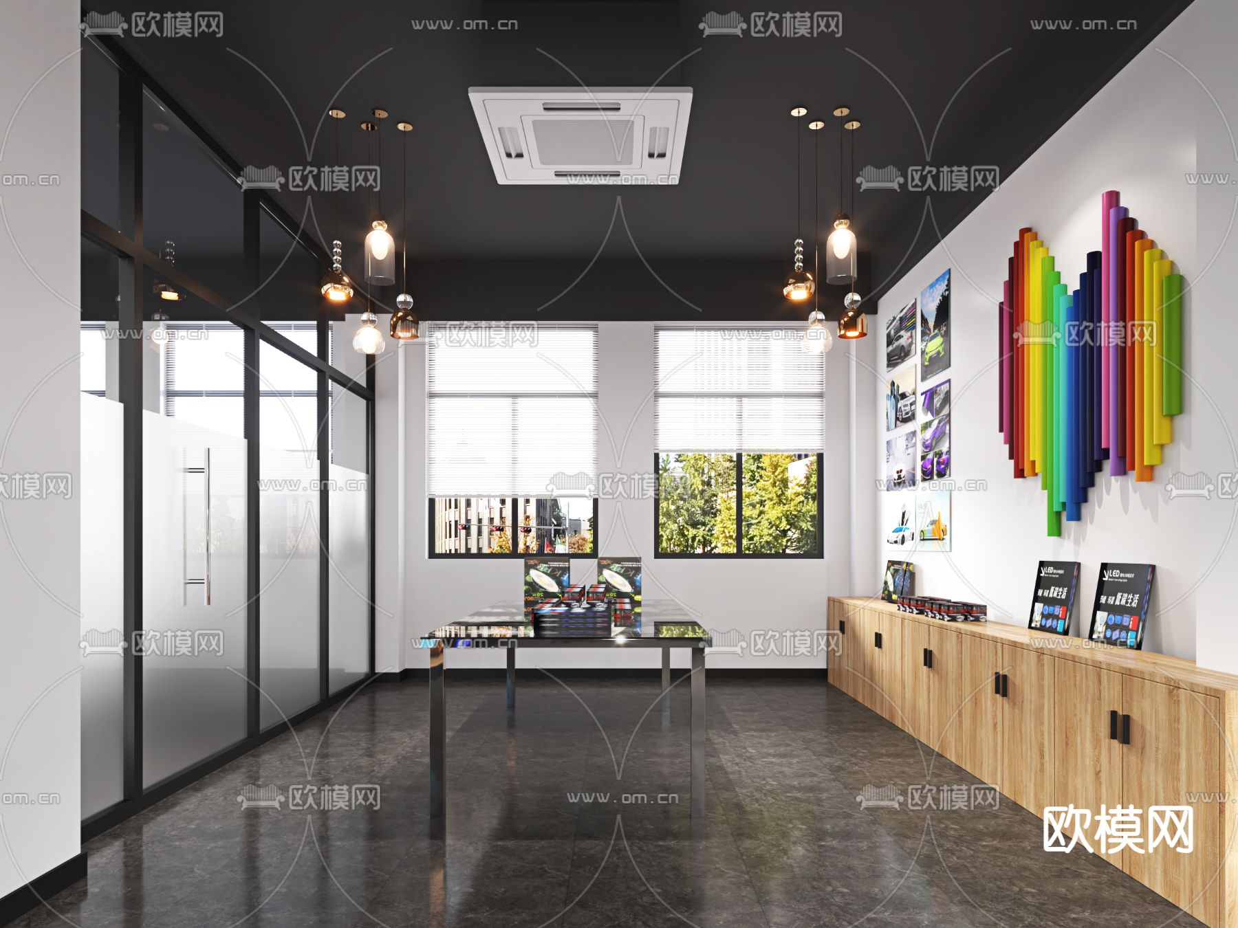 现代汽修店 汽车美容店3d模型下载（渲染图2）